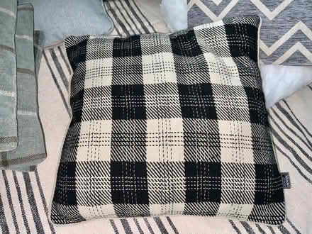 Photo of free 1 Large Square Reversible Black & White Cushion. (Kendal LA9) #3
