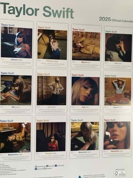 Photo of free Taylor Swift pictures from a calendar (Norton Lees S8) #1
