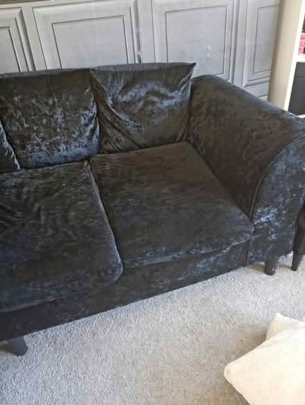 Photo of free Crushed velvet corner sofa (S5 parson Cross) #1