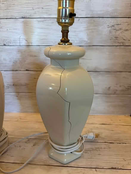Photo of free Pair of cream ceramic lamps (Centennial-Jordan & Parker Rds) #4