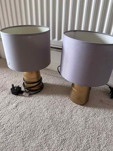 Photo of free 2 bedside touch activated lamps grey and gold (East Dulwich SE22) #1
