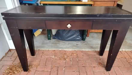 Photo of free Wooden table with storage drawer (Saugus) #1