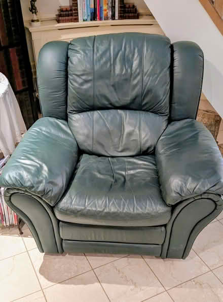 Photo of free Green Leather Chair (Weybridge) #1