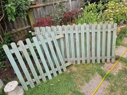 Photo of free Green Wooden Pickets Fence Panels (Bedford) #1