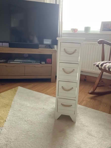 Photo of free Small narrow white cabinet (Glenrothes KY6) #1