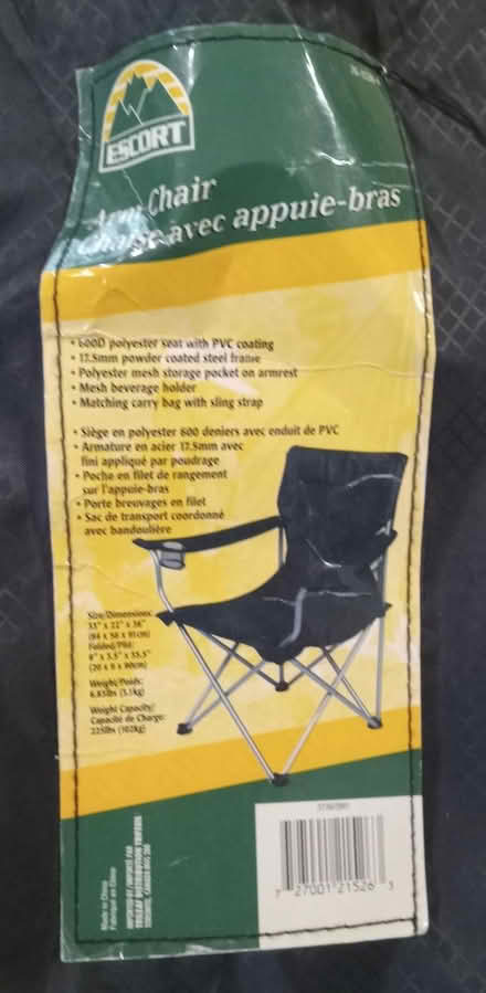 Photo of free Camping chair -broken /for parts (Etobicoke (Kipling /Eglinton)) #1