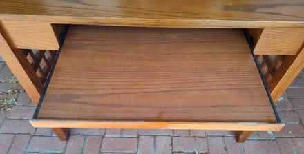 Photo of free Wooden desk table w / keyboard tray (Saugus) #2