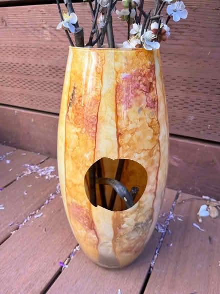 Photo of free Artificial flower faux glass vase (199 Southern Heights BLVD, SR) #2