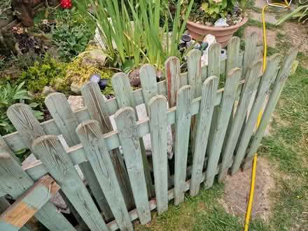 Photo of free Green Wooden Pickets Fence Panels (Bedford) #2