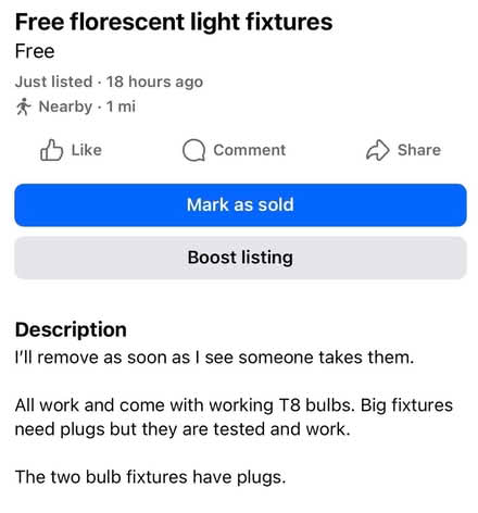 Photo of free Fluorescent light fixture (North Longmont) #1