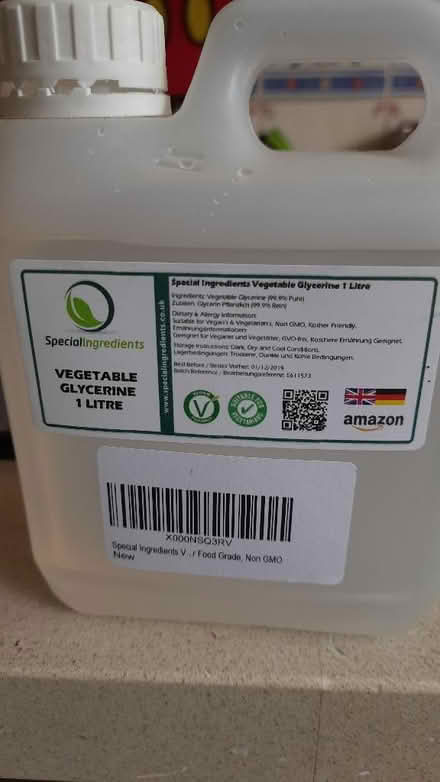 Photo of free 1 litre vegetable glycerine sealed (Byfleet KT14) #1