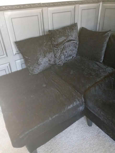 Photo of free Crushed velvet corner sofa (S5 parson Cross) #4