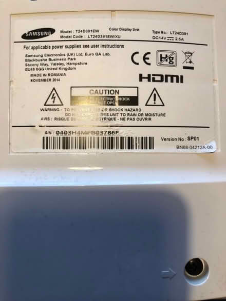 Photo of free Samsung LT24D391 TV 24” (Eaglestone MK6) #3