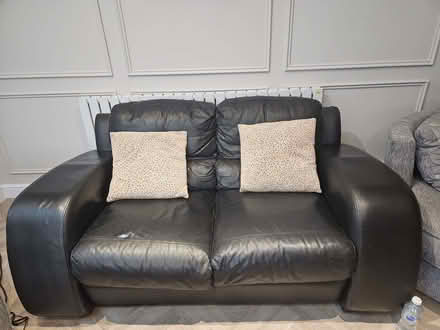 Photo of free Black leather 3 seater and 2 seater sofa (Harle Syke BB10) #2