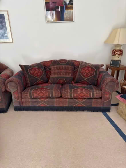 Photo of free Two seater sofa, armchair, pouffie (Epsom KT17) #3