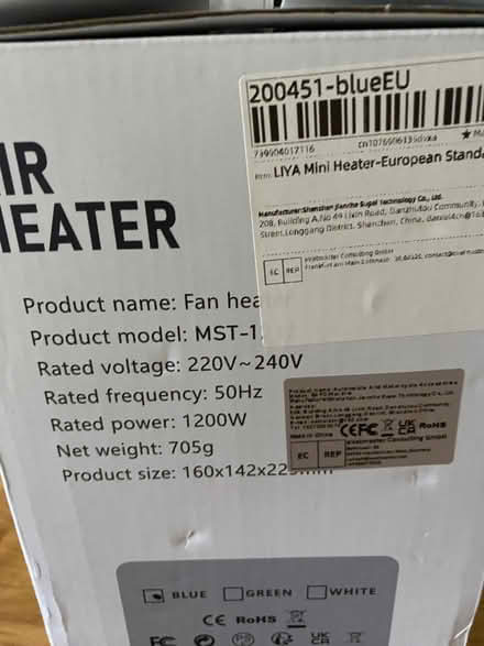 Photo of free New Electric heater European plug (Hoylake CH47) #1