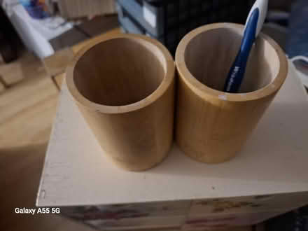 Photo of free 2 wooden bathroom pots (Hanworth TW13) #1