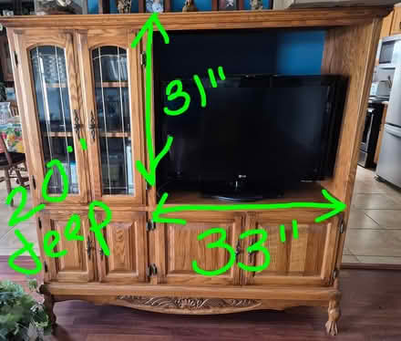 Photo of free Oak entertainment center /tv stand (Oak Hill and Lynch area) #4