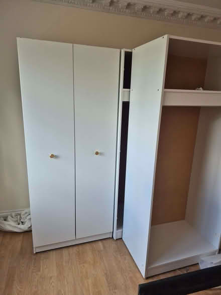 Photo of free 2 Three seater black sofa, 3 Double wardrobe, 2 double bed f (Langley SL3) #1