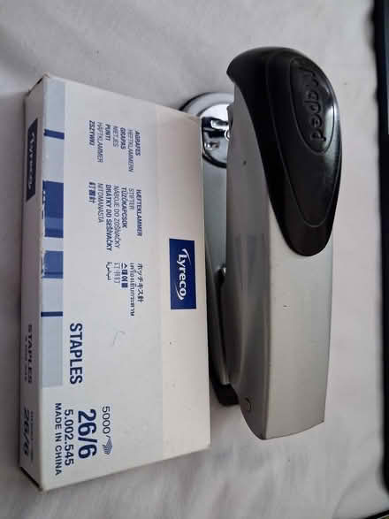 Photo of free Stapler, staples (and pens, post-it notes, etc. if you want) (Greaves LA1) #1