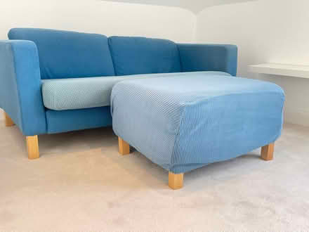 Photo of free Sofa and Footstool (Little Bookham KT23) #1