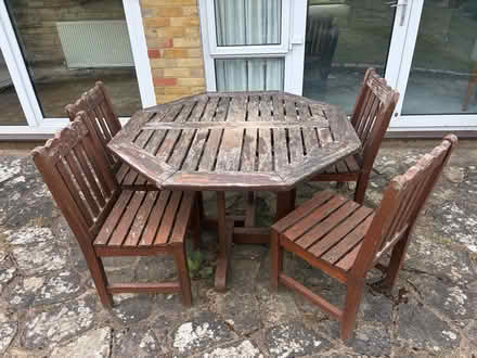 Photo of free Large garden table & chairs (Epsom KT18) #1