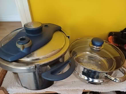 Photo of free Tefal pressure cooker and saucepan steamer set (West Watford WD18) #1