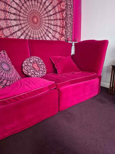 Photo of free Largest red Knoll style sofa (Whitburn SR6) #1