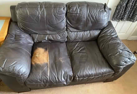 Photo of free 2 Seater Sofa & Storage Footstool (Farnborough Green GU14) #1
