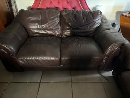 Photo of free Two seater leather settee (Nr Ripley DE5) #1