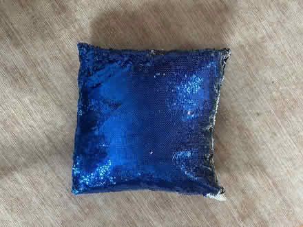 Photo of free Blue sequin reversible cushion (Bow E3) #1