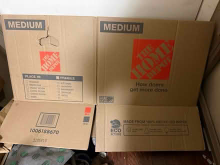 Photo of free 4 Home Depot medium size boxes (1075 Valencia Avenue) #2