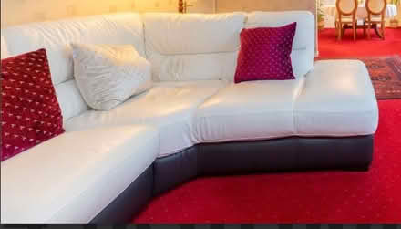 Photo of free 5 seat white leather corner sofa (Warfield RG42) #2