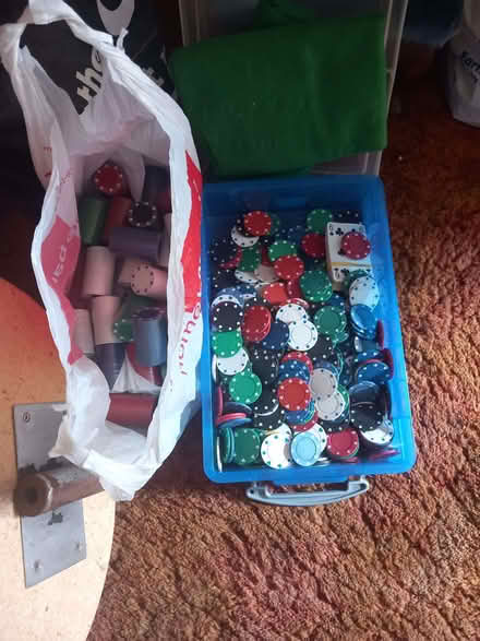 Photo of free Poker chips, green table cover, cards (Wallasey CH44) #2