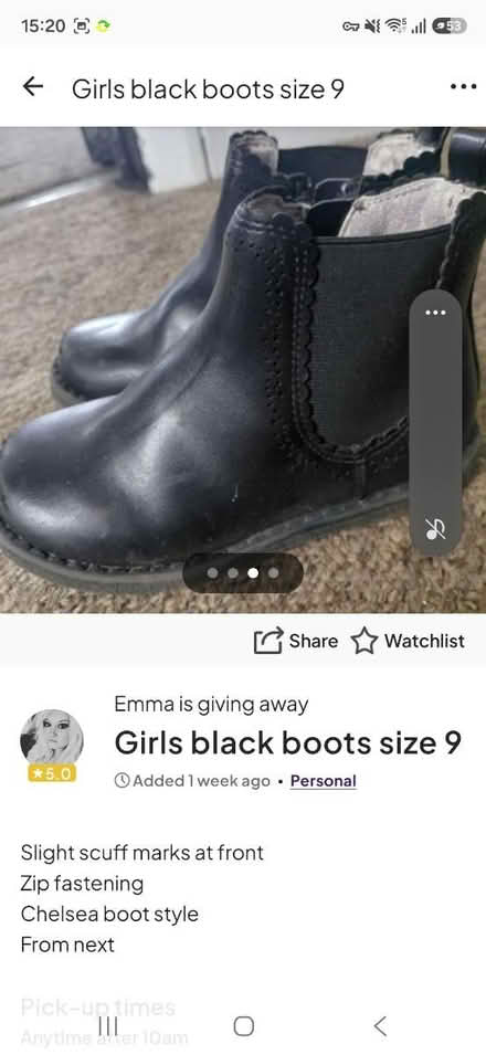 Photo of free Black chelsea boots size 9 (Bognor Regis - PO22) #1