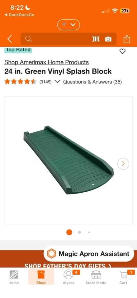 Photo of Gutter splash block (Olympia high school) #1