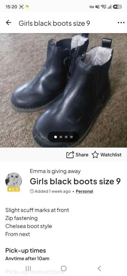 Photo of free Black chelsea boots size 9 (Bognor Regis - PO22) #2