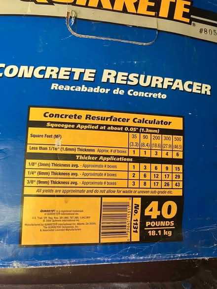 Photo of free Concrete Resurfacer (Wingdale) #2