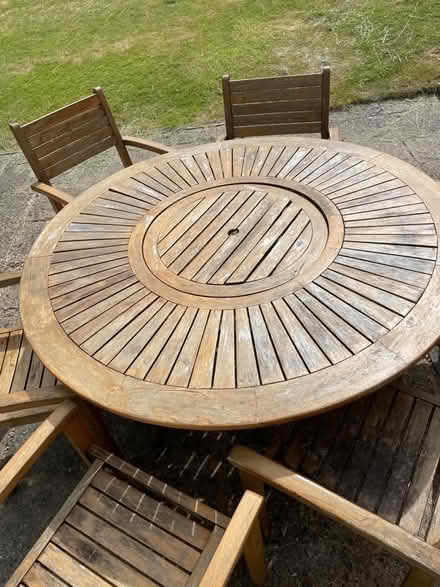Photo of free Wooden garden table + 6 chairs + cover (River CT17) #2