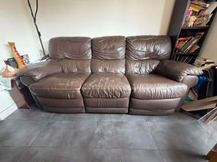 Photo of free 3 Seater leather sofa with recliner action (West Hitchin SG5) #3