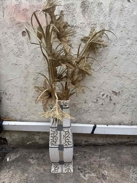 Photo of free Vase with golden leaves (Crumpsall M8) #1