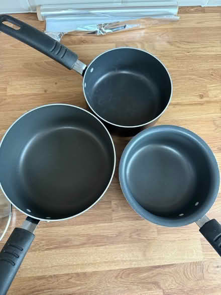 Photo of free Set of 3 Black Non-Stick Saucepans (Chorlton M21) #2