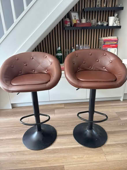Photo of free 2 x leather effect bar stools (Whitchurch RG28) #1