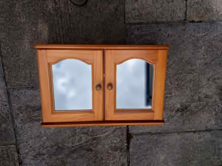 Photo of free Solid Wood Bathroom Wall Cabinet with Mirrored Doors (New Marston OX3) #1