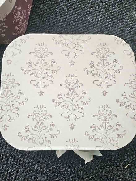 Photo of free Set of purple and grey hat boxes (Carnforth LA5) #2