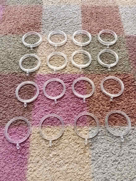 Photo of free Clear curtain rings x 16 (Drayton OX14) #1