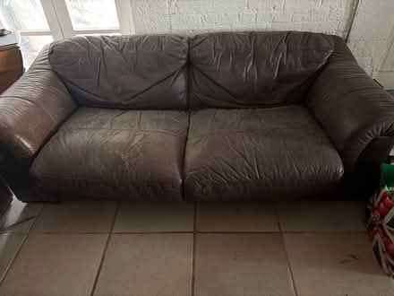 Photo of free Three settee leather sofa (Nr Ripley DE5) #1
