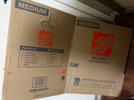Photo of free 4 Home Depot medium size boxes (1075 Valencia Avenue) #1