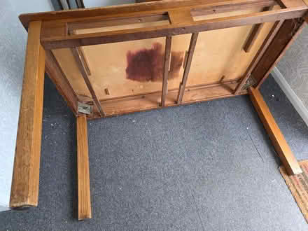 Photo of free Table solid wood, 2 draw, removable legs (Halton LA2) #3