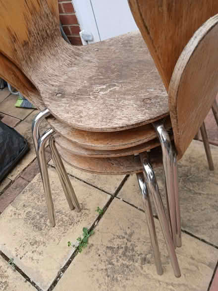 Photo of free 4 x wooden stacking chairs (Hayes UB3) #2